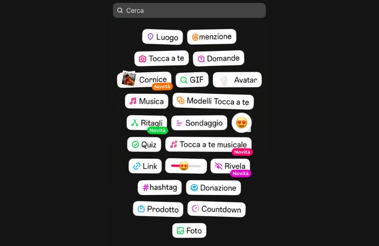nuovi sticker instagram